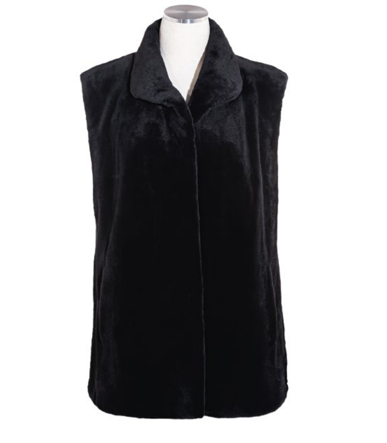 28” Sheared Mink Vest Reversible to Taffeta