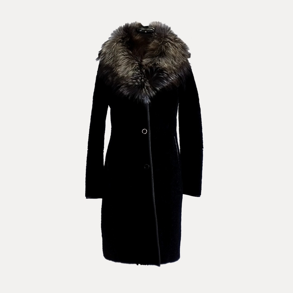 Merino Shearling W/ Silver Fox Detachable Collar