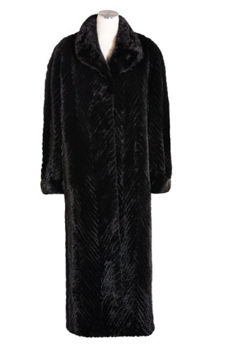 53” Mink Tail Coat Full Skin Mink Collar, Band Cuffs