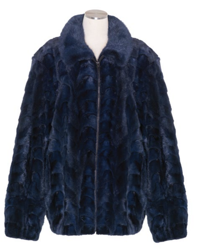 30” Men’s Section Zip-Up Full Skin Mink Collar